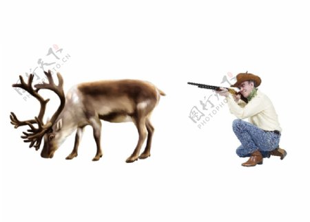 打猎鹿猎人图片