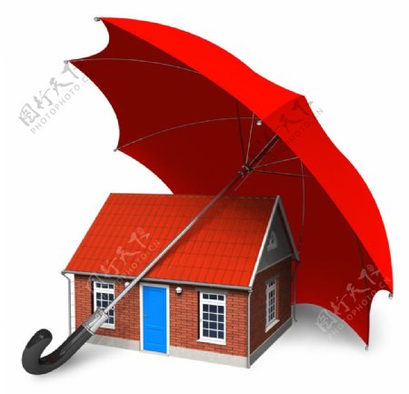 雨伞下的房子图片