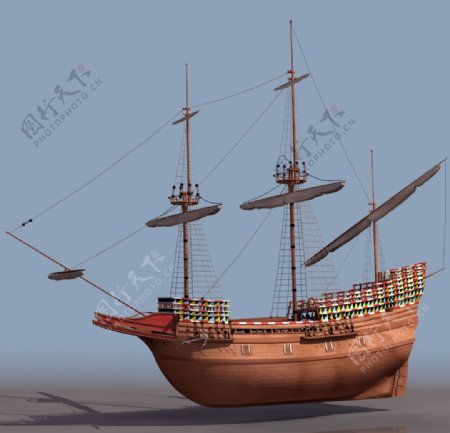 3D武器军事舰艇帆船图片