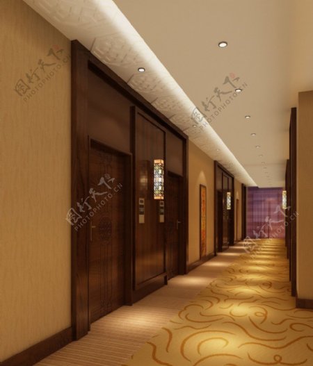 宾馆走廊效果图图片