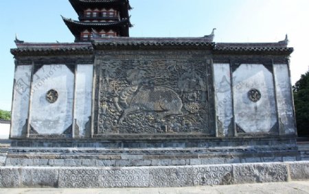 上海松江方塔照壁图片