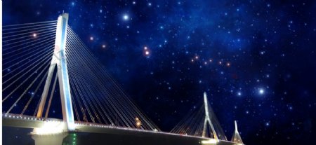 星空夷陵长江大桥图片