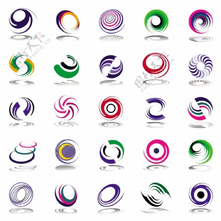 圆圈logo色彩抽象素材图片