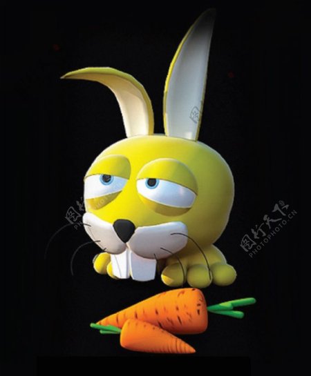 3D卡通兔玩具模型图片