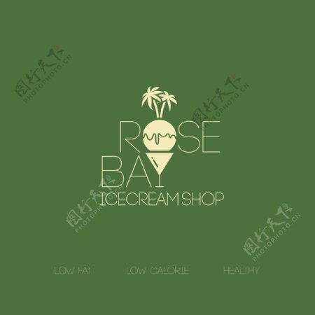 玫瑰海滩冰淇淋店logo图片