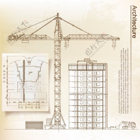 城市建筑高楼设计图工程图图片
