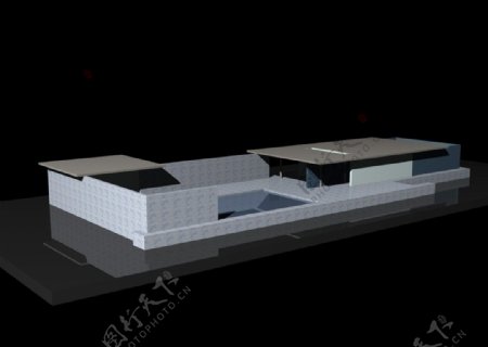 巴塞罗那德国馆CAD模型图片