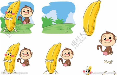 手绘香蕉表情图片