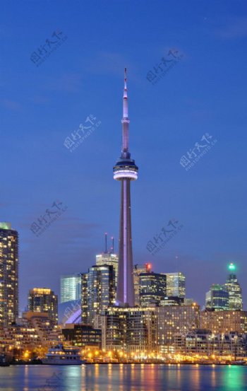 多伦多电视塔夜景图片