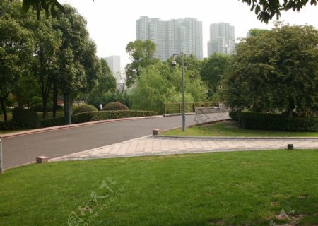 公园三叉路口图片
