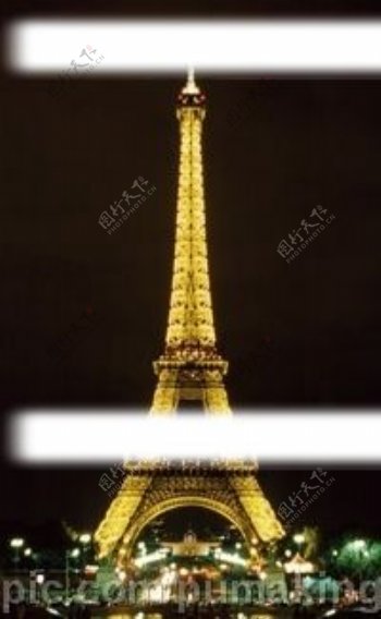 优雅的巴黎铁塔夜晚图片