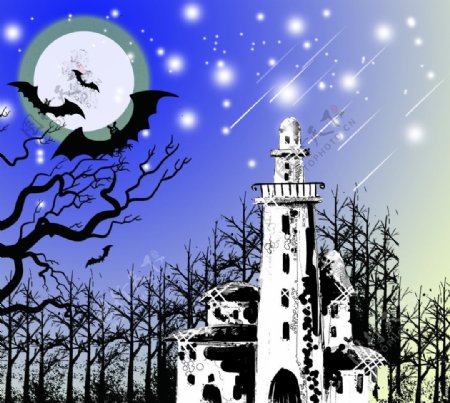 月夜城堡图片