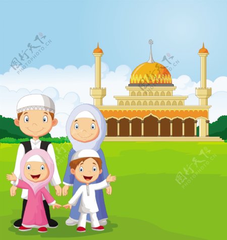 穆斯林家庭图片