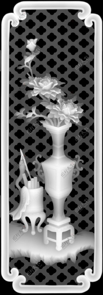 花瓶灰度图图片