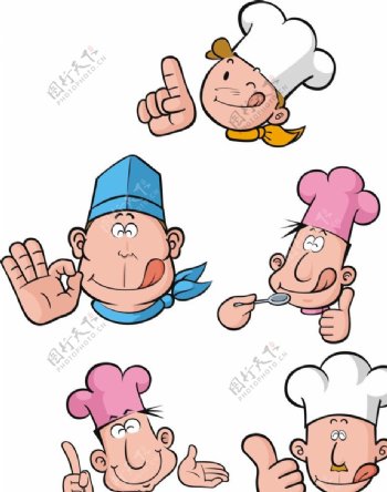 卡通厨师手势图片