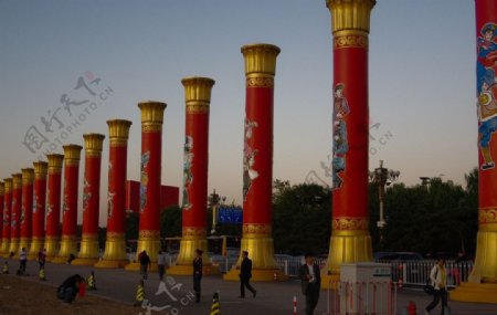 北京天安门红柱子宏伟图片