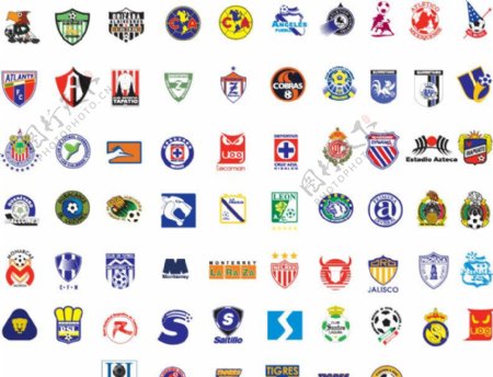全球2487个足球俱乐部球队标志墨西哥图片
