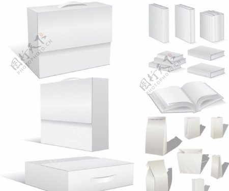 白色纸盒书本设计矢量素材图片