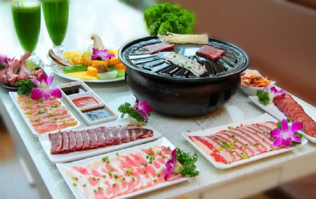 韩国烤肉料理图片