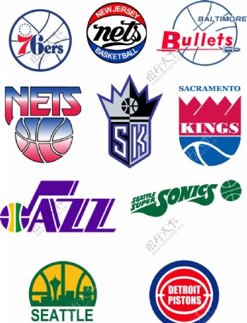 NBA球队旧版队徽图片