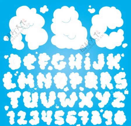 卡通云朵字母图片