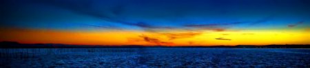 海洋落日全景图片