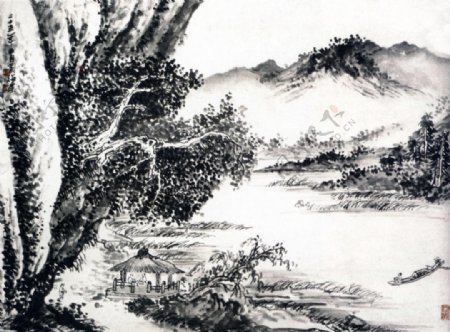 刘海栗山水现代山水国画图片