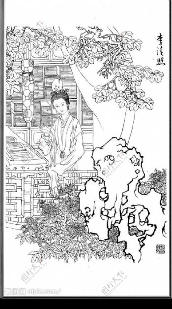 中国神话人物064菊花神李清照图片