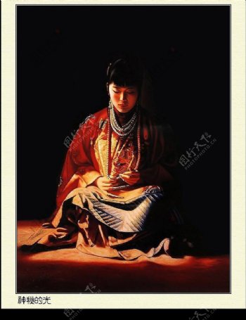 姜国芳的清宫油画神秘的光图片