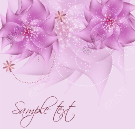 紫色时尚梦幻花纹花朵花卡图片