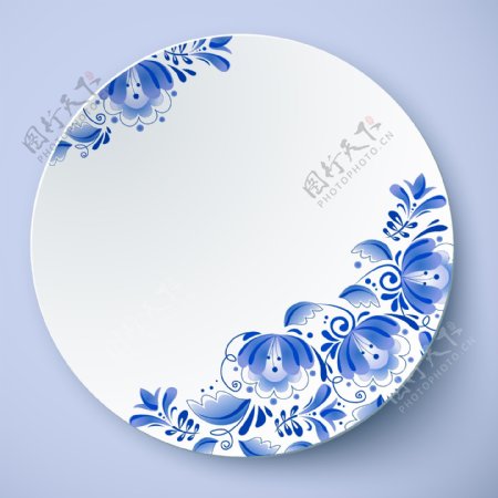 中国风青花瓷盘子图片
