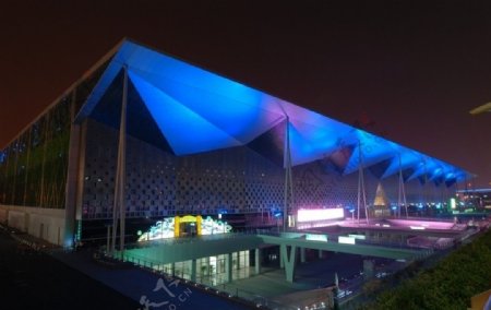 上海世博园世博主题馆及夜景图片