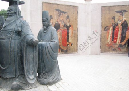 大明宫壁画雕像图片