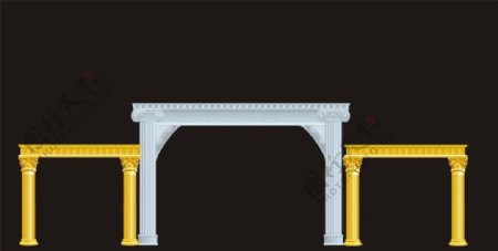 欧式罗马柱拱门设计素图片