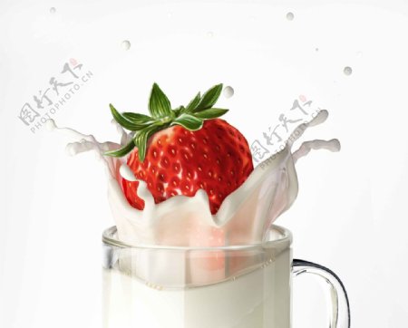 草莓牛奶高清图片