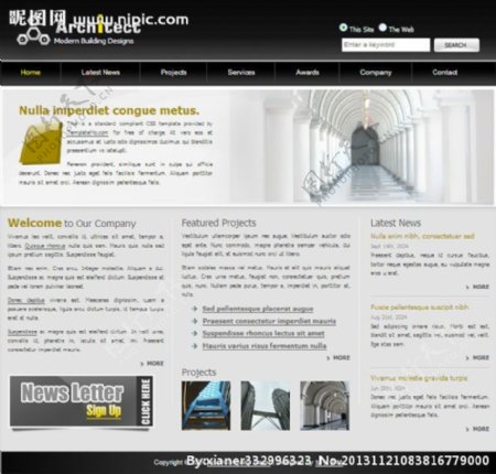 建筑师CSS网页模板图片