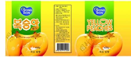 黄桃罐头标签图片