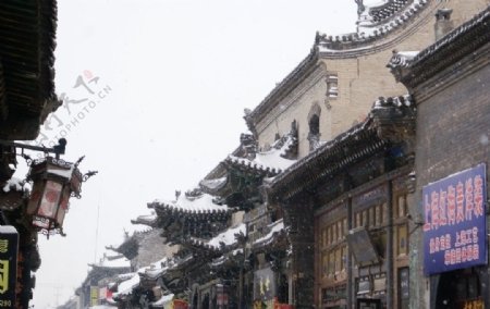 古城雪景图片