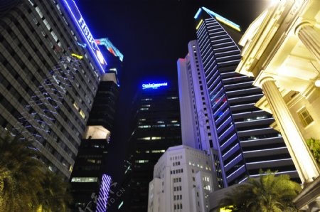 新加坡中央商务区夜景图片
