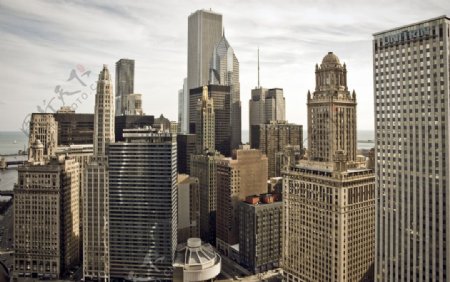 芝加哥市内高楼群图片