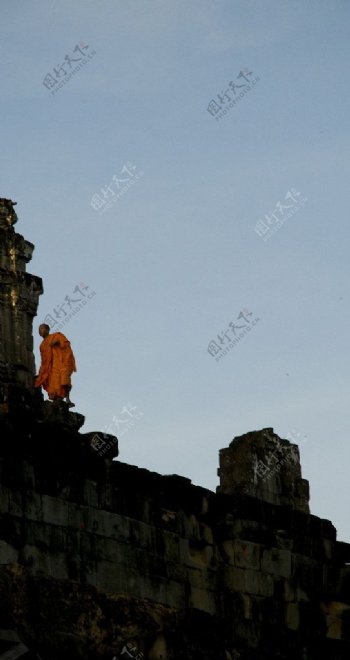 柬埔寨吴哥窟僧侣图片