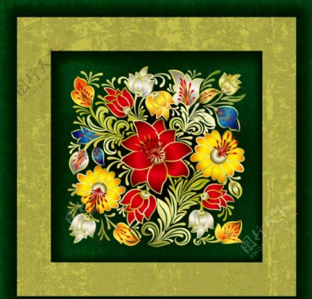 梦幻古典花纹花朵边框图片