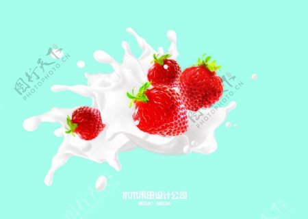 分层奶花草莓图片