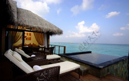 马尔代夫白金岛水屋图片