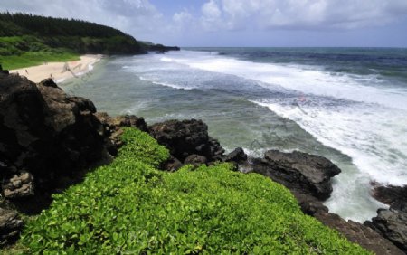 毛里求斯美丽的海岸风光图片