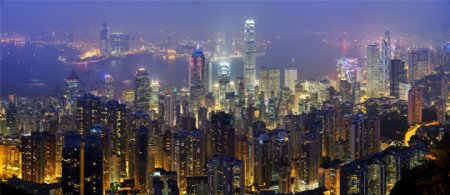香港金融中心夜景图片