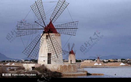 意大利西西里岛马沙拉风车图片
