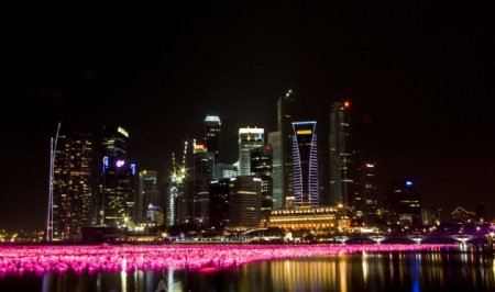 新加坡美丽的城市夜景图片