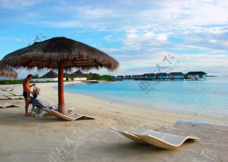 马尔代夫沙滩风光图片