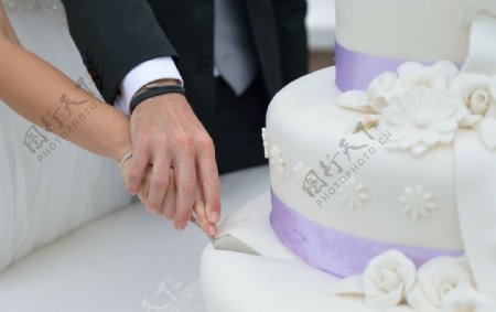新郎新娘切蛋糕图片